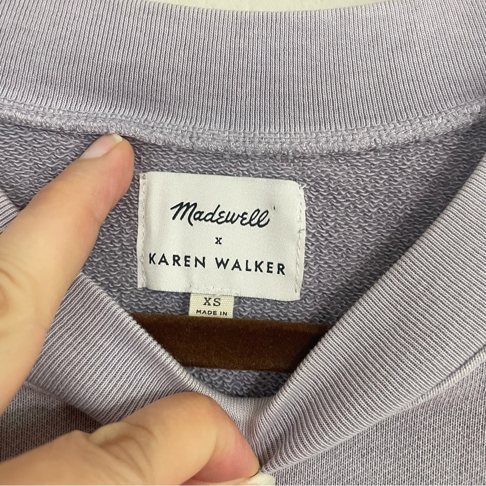 Madewell x Karen Walker Garment-Dyed Sweatshirt‎ in Violet Tint Size XS - Picture 8 of 8